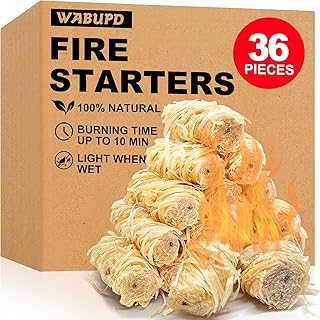 36 Pcs Fire Starter - Natural Fire Starters for Fireplace, Pellet Stove, BBQ, Pizza Oven, Fire Pit &Chimney, Fire Starters for Grill, Charcoal Starter