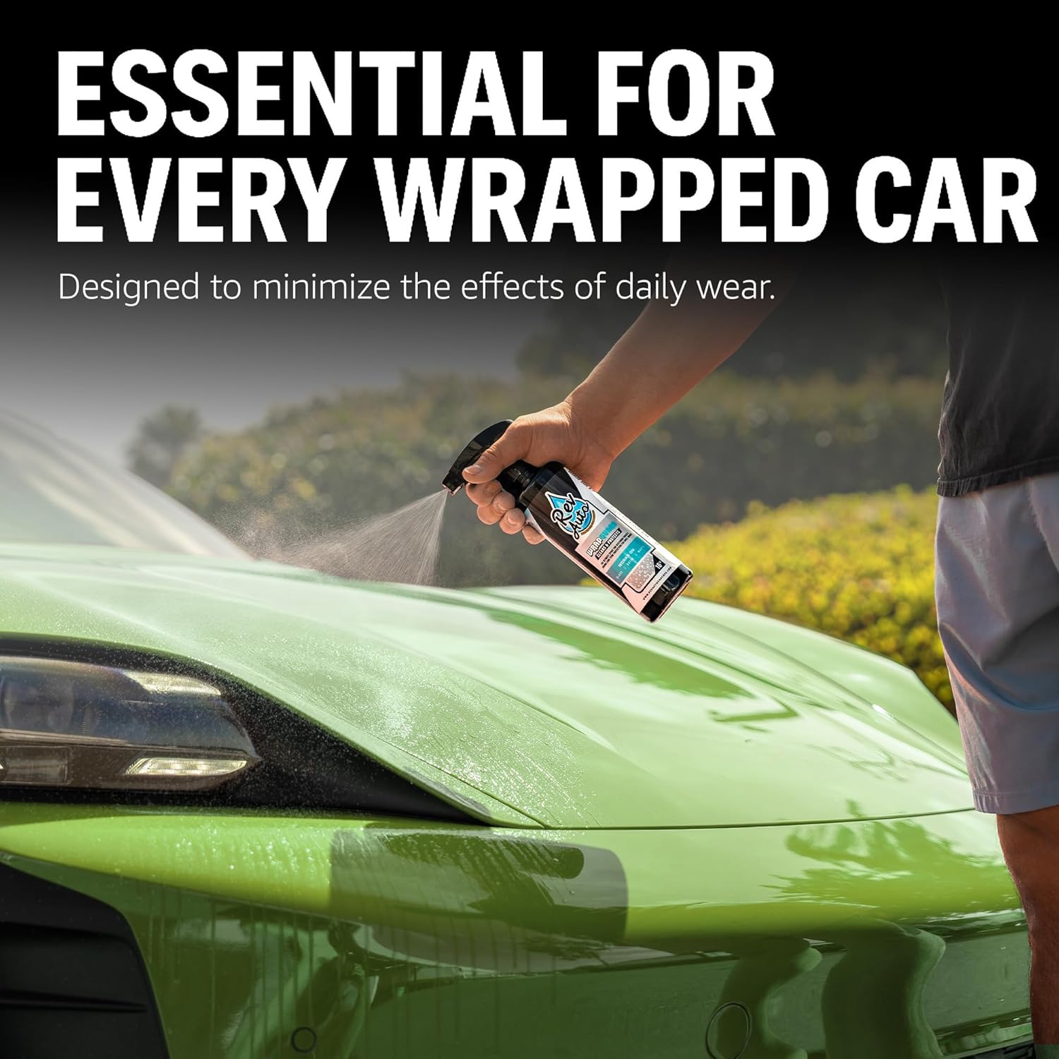 Rev Auto Wrap Guard - Cleans, Hydrates & Protects Car Vinyl | Vinyl Wrap Cleaner for Cars | Made for Gloss, Satin, Matte, Chrome, Printed & More - (32 Fl Oz)