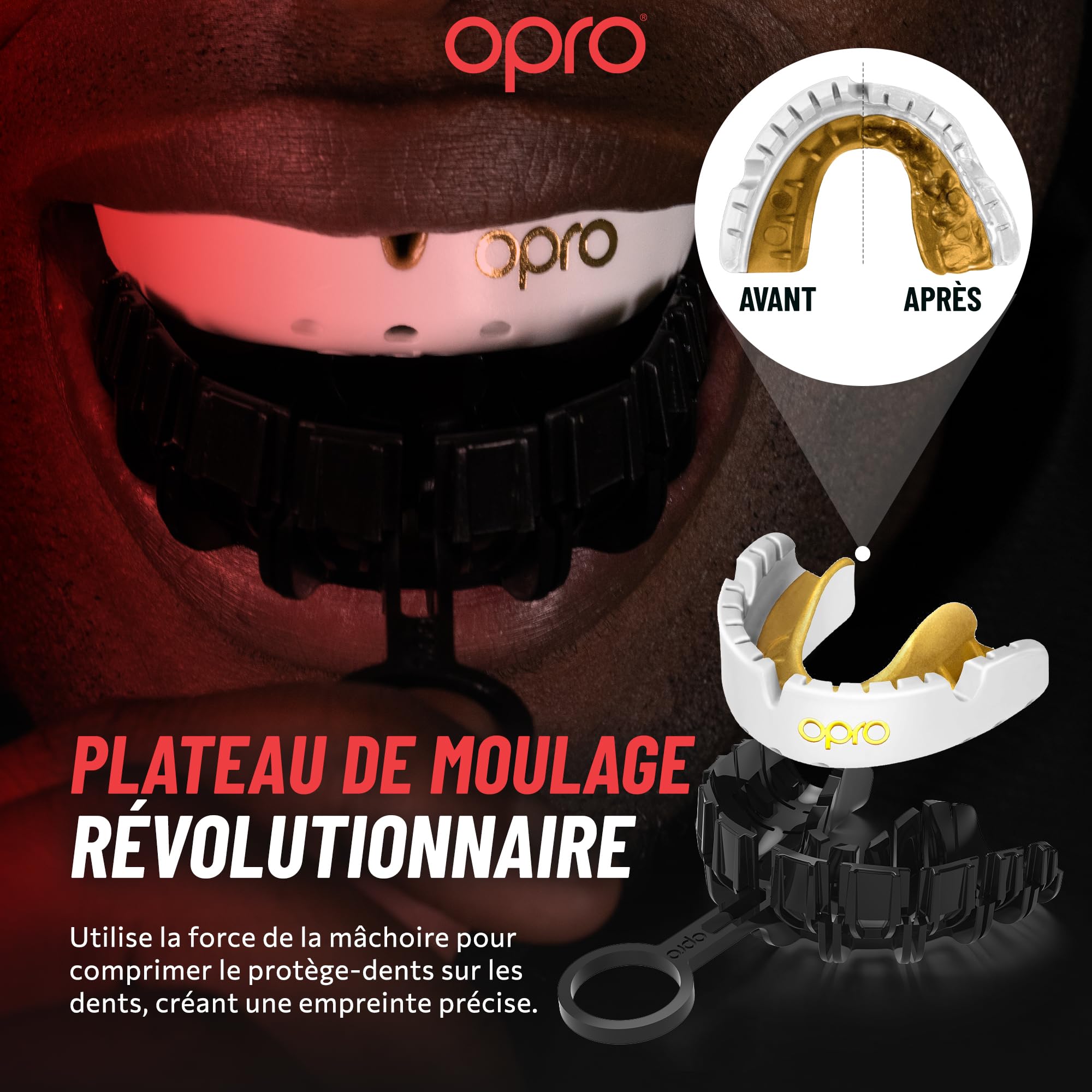 OPRO Protège-dents Gold pour appareil dentaire de sport pour adultes avec technologie révolutionnaire pour boxe, crosse, MMA, arts martiaux, hockey et tous les sports de contact - 5