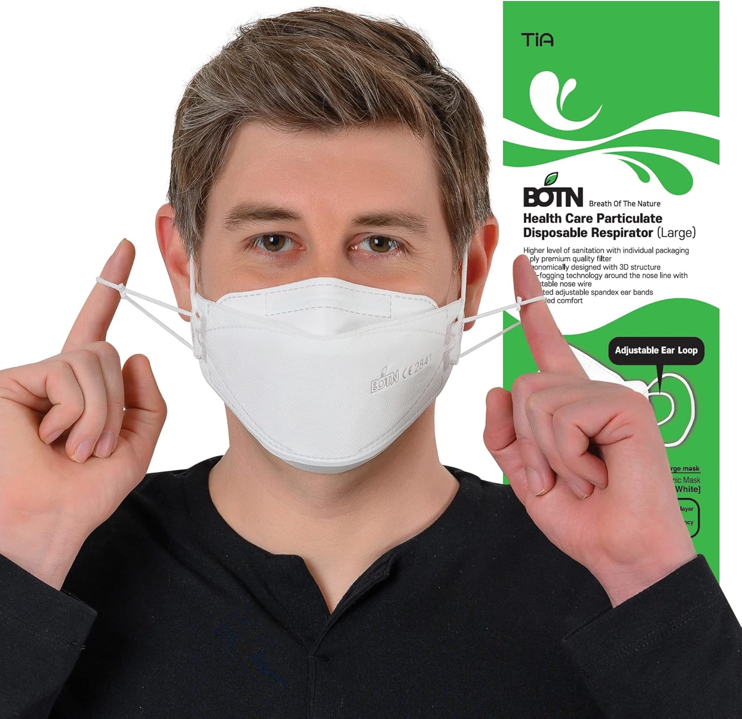BOTN 11Pcs KF94 Protective and Safety Face Mask for Adult, 4-Layer Filter and 3D Design, Adjustable Strap and Made in Korea (White, Large)