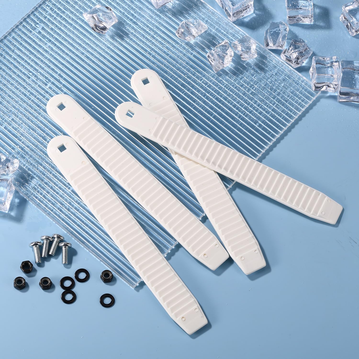 BOXOB 4pz Cinghie per Attacchi Snowboard, 17,5x2,1cm Elevata Elasticità Ricambio Attacchi con Cinturino da Snowboard con Viti Dadi Rondelle per Pattini e Attrezzatura Sportiva