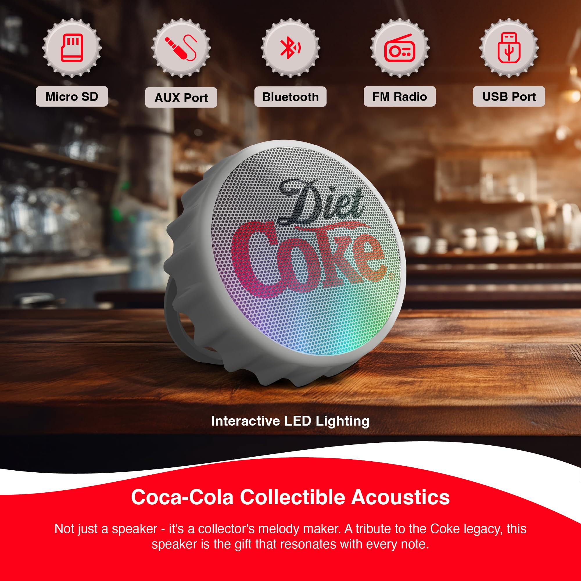 Amazon.com: Diet Coke Bottle Cap Shaped Bluetooth Speaker with