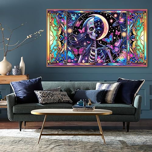 Miniatura 6 de pchmcu Pintura de diamante 5D Luna, kits de pintura de diamantes grandes para adultos, arte y manualidades con diamantes de imitación de cristal de