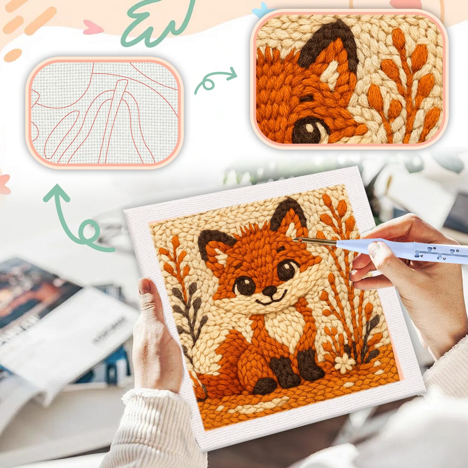 Punch Needle Embroidery Kit - Beginner Friendly! -4