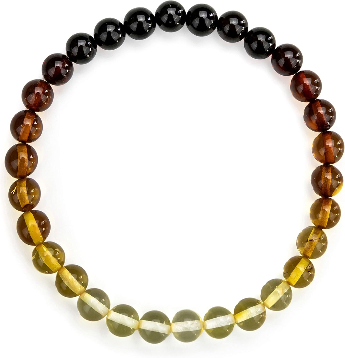 Amber Culture Amber Stretch Bracelet - Handmade 5mm Beads 100% Baltic Natural Baltic Amber Stone - Unisex with Gift Box Multiple Colors
