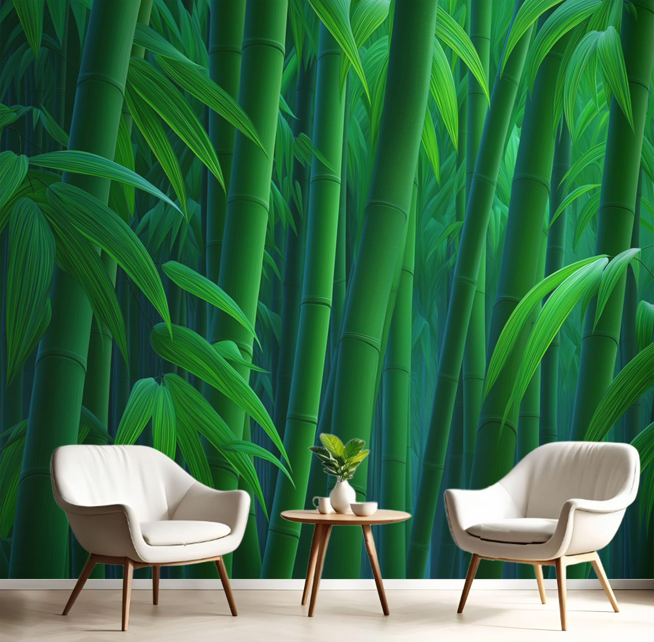 Papier peint panoramique vert émeraude pour agrandir visuellement une pièce