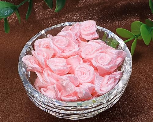 Miniatura 4 de Shapenty Mini cinta de satén de 58 pulgadas, diseño de rosas para boutique, flores de costura, lazos para manualidades, adornos florales para