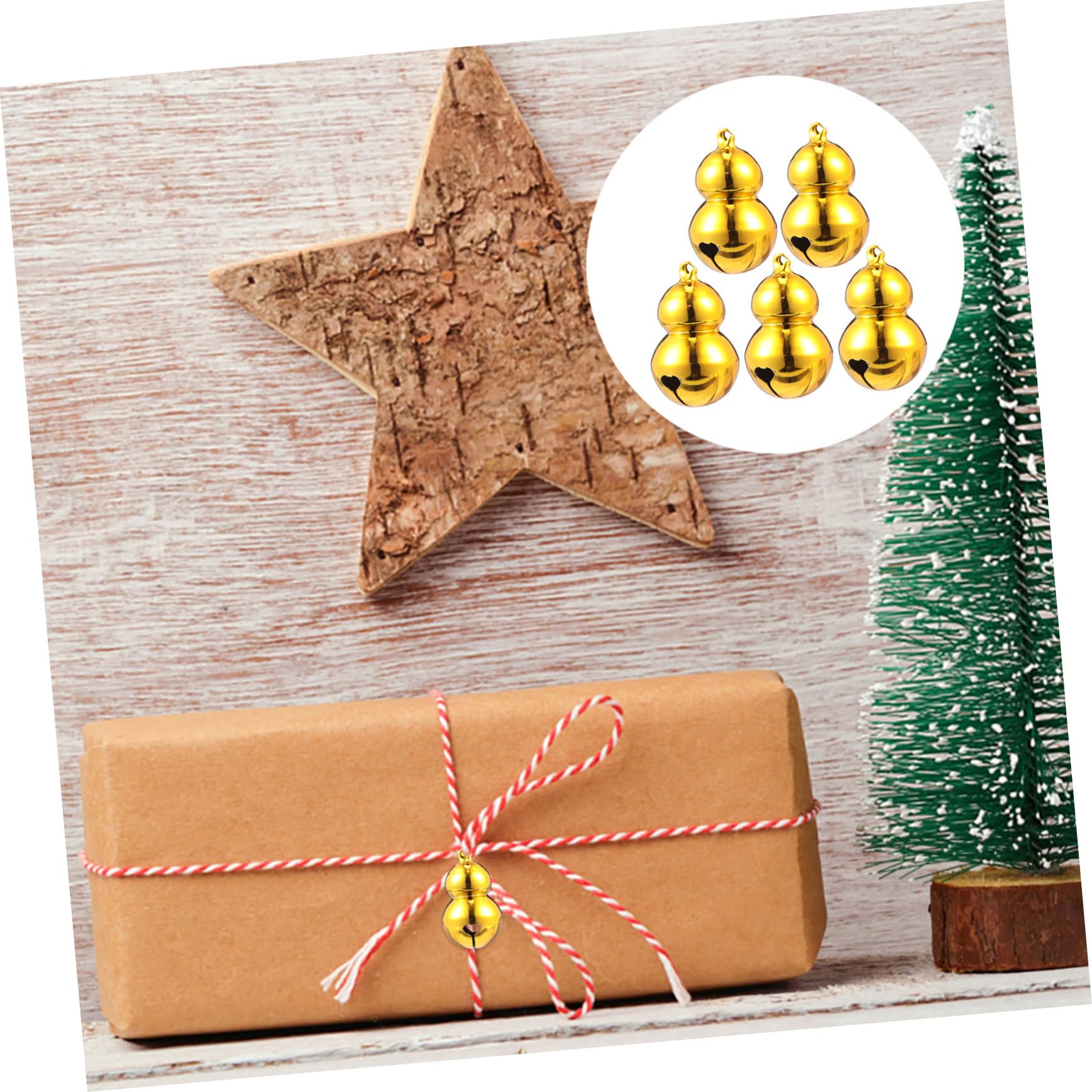 Abaodam 5Pcs Gourd Pet Bells Sound Decorative Collar Pendants for Dogs Cats for Christmas Tree Garlands Backpacks and