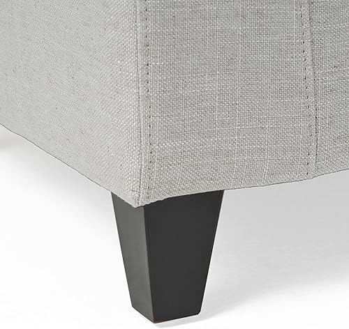 Miniatura 30 de Christopher Knight Home Otomana de almacenamiento de tela Hikaru, gris oscuro. Dimensiones: 20.50 pulgadas de profundidad x 51.00 pulgadas de ancho