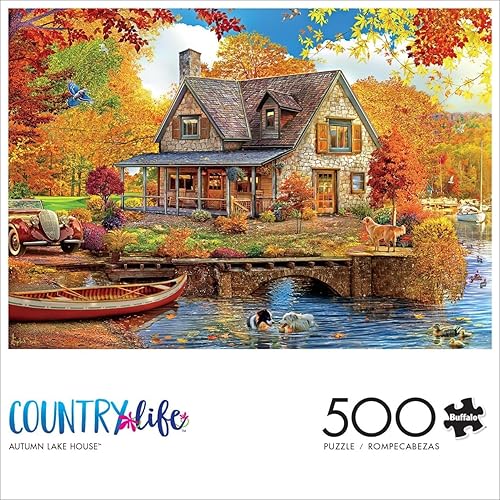 Miniatura 3 de Buffalo Games - Country Life - Autumn Lake House - Rompecabezas de 500 piezas para adultos desafiante rompecabezas perfecto para noches de juego -