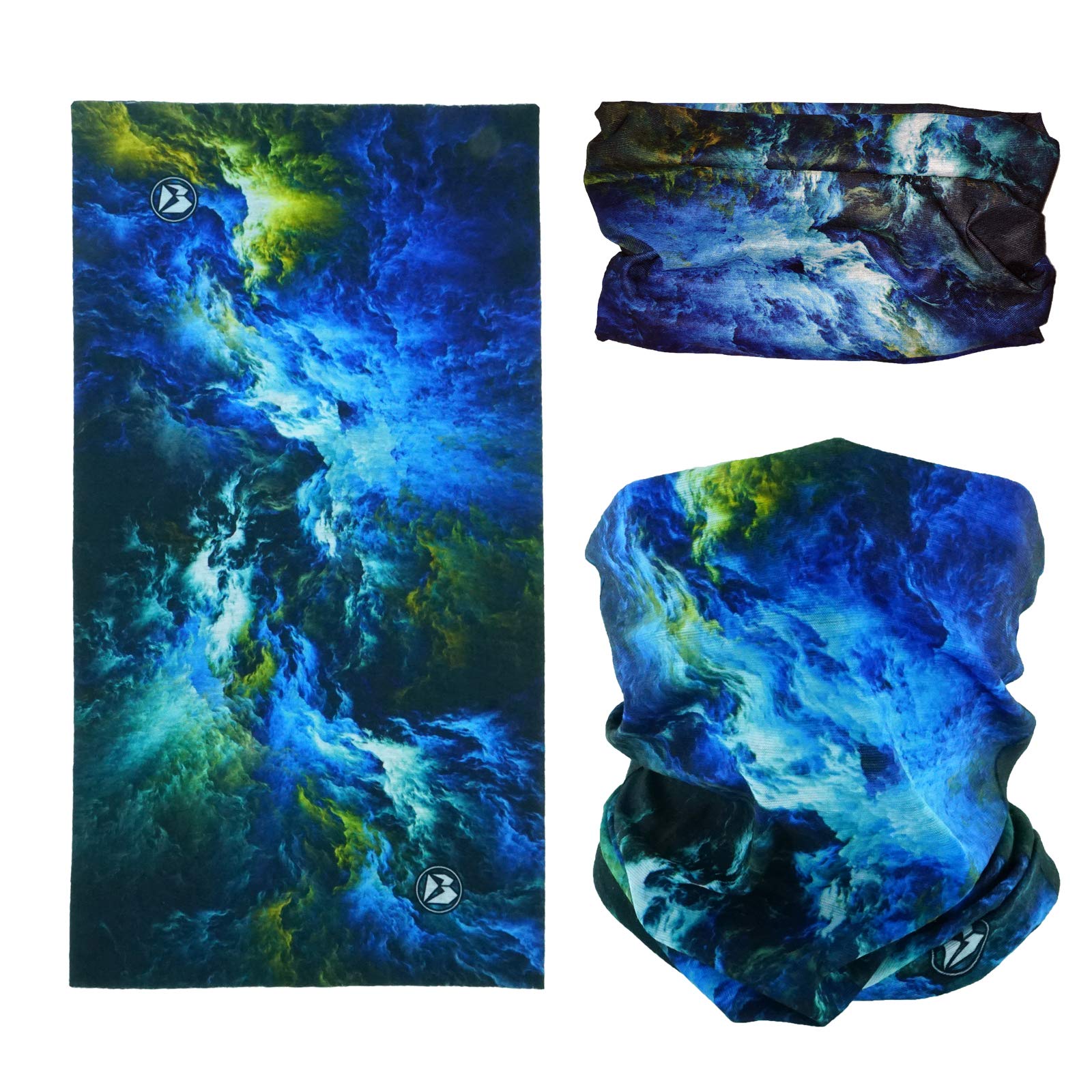 Smehcf Unisex Nebula #4 Novelty Seamless Bandana Balaclava Face Cover Mask Shield Neck Gaiter Reusable Breathable Dustproof Windproof Nebula Galaxy Star Milkway Universe Outer Space Supernova Blue