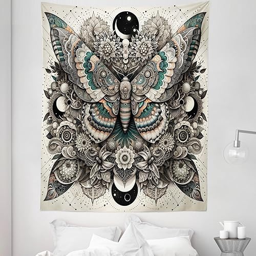 Miniatura 206 de Ambesonne Tapiz gótico, patio con hiedra encantada en la puerta antigua al bosque, colgante de pared ancho para dormitorio, sala de estar, 2-Verde