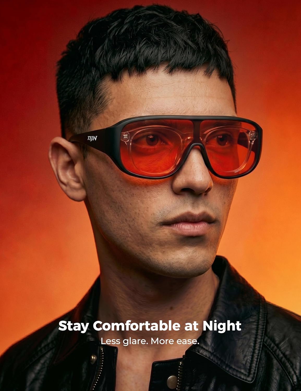 TIJN Blue Light Blocking Fit Over Glasses Men Women,Dual AR Coating,Oversized Aviator Frame for Computer Gaming Screen