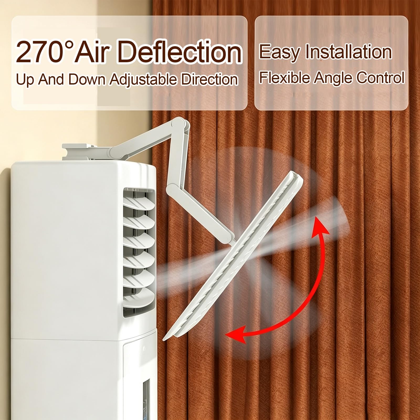 Deflettore Climatizzatore Pavimento, PP 45-56cm, Regolazione Aria 270° | Paravento Condizionatore Estensibile, Pannello Forato con Fissaggio Adesivo, per Unità Verticali Domestiche