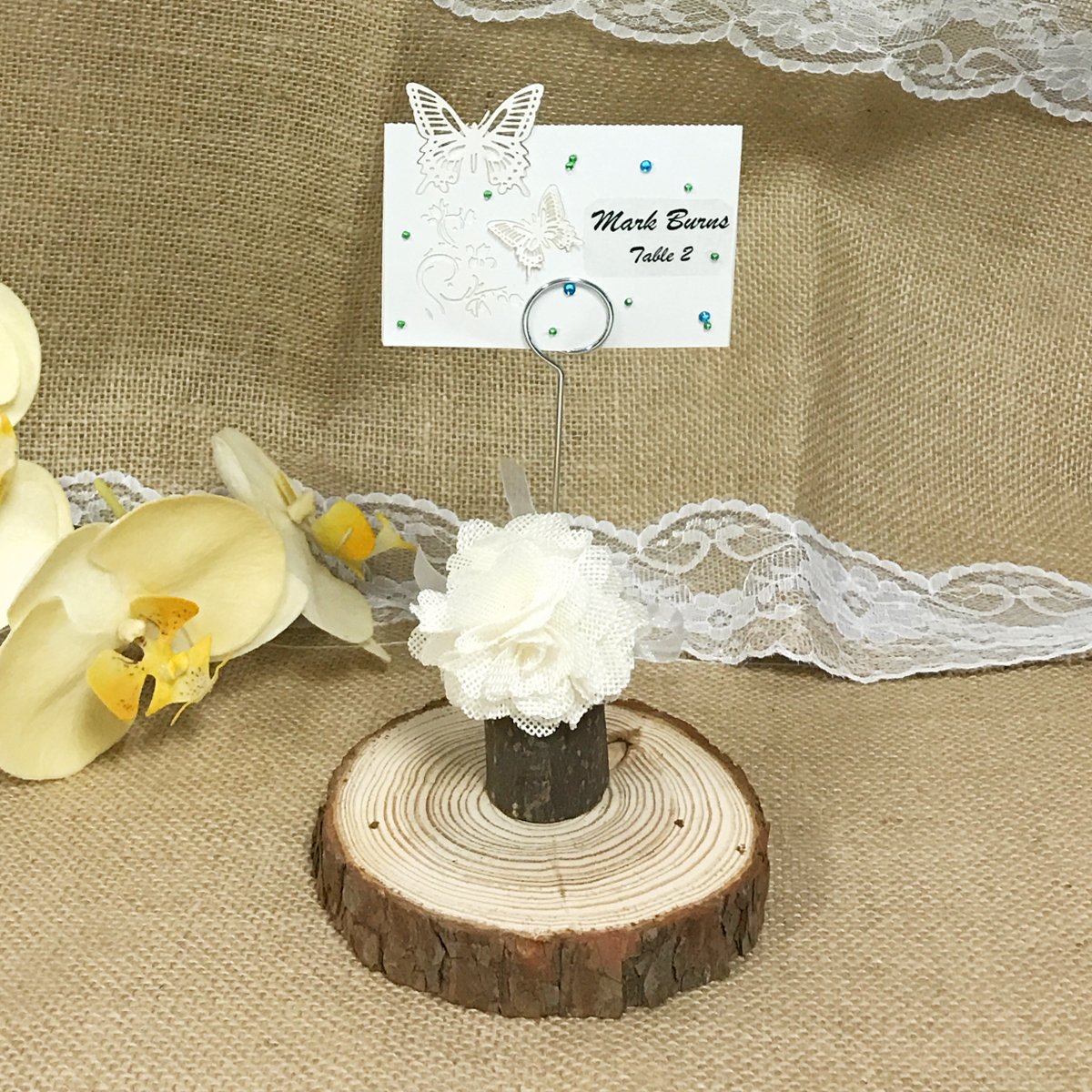 Wrapables Soportes de Madera para Fotos y Tarjetas de posición para decoración de Mesa de Boda (Juego de 10) Clip, Metal, Papel