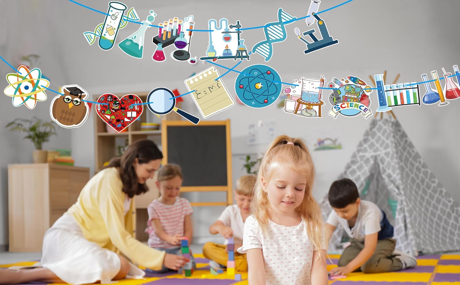 Science Banner Party Decorations Future Mad Scientist Natural Science Arts Backdrop Party Supplies Birthday Baby Shower Party Favors - Image 6