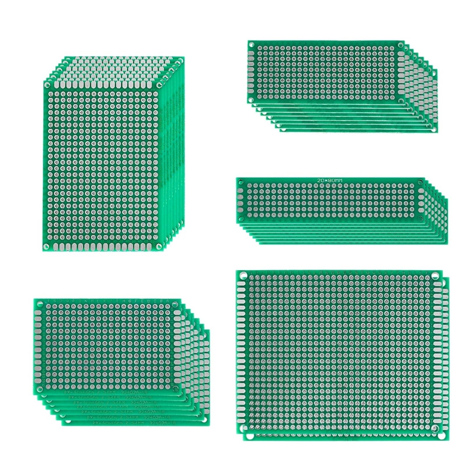 Kit de circuits imprimés FR4 double face comprenant 34 prototypes de 5 tailles