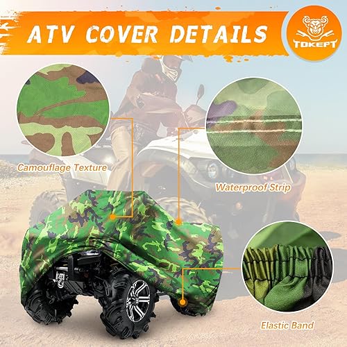 Miniatura 3 de 190T - Funda impermeable para cuatrimoto, ATV y ATC, color negro, 3XL, camuflaje