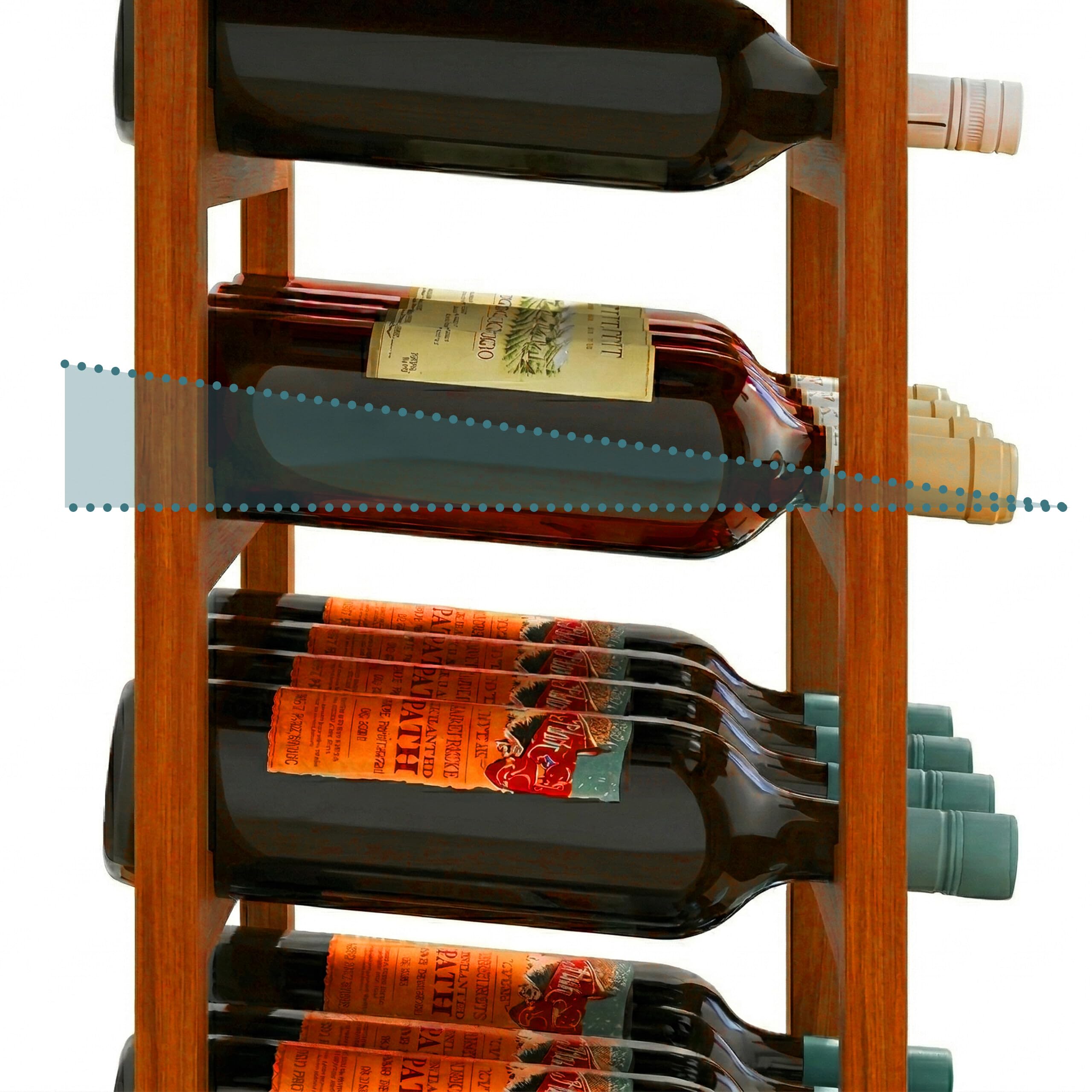 Relaxdays Estante para Vino, 28 Botellas, Madera de Nogal, 94x47x26 cm, para Vino Tinto y Blanco, marrón Oscuro