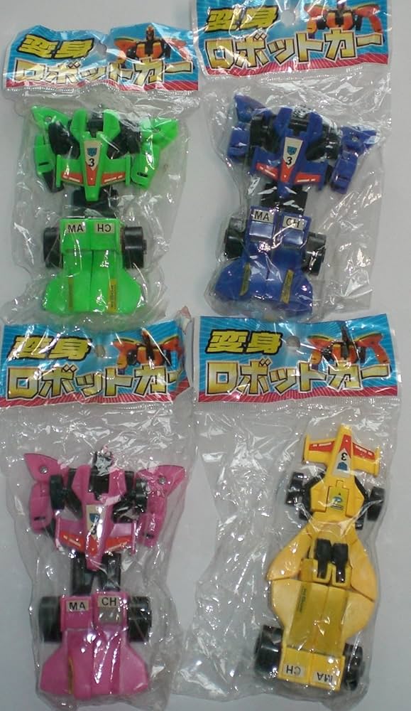 Amazon.co.jp: 変形ロボットカー 4個セット ピンク グリーン