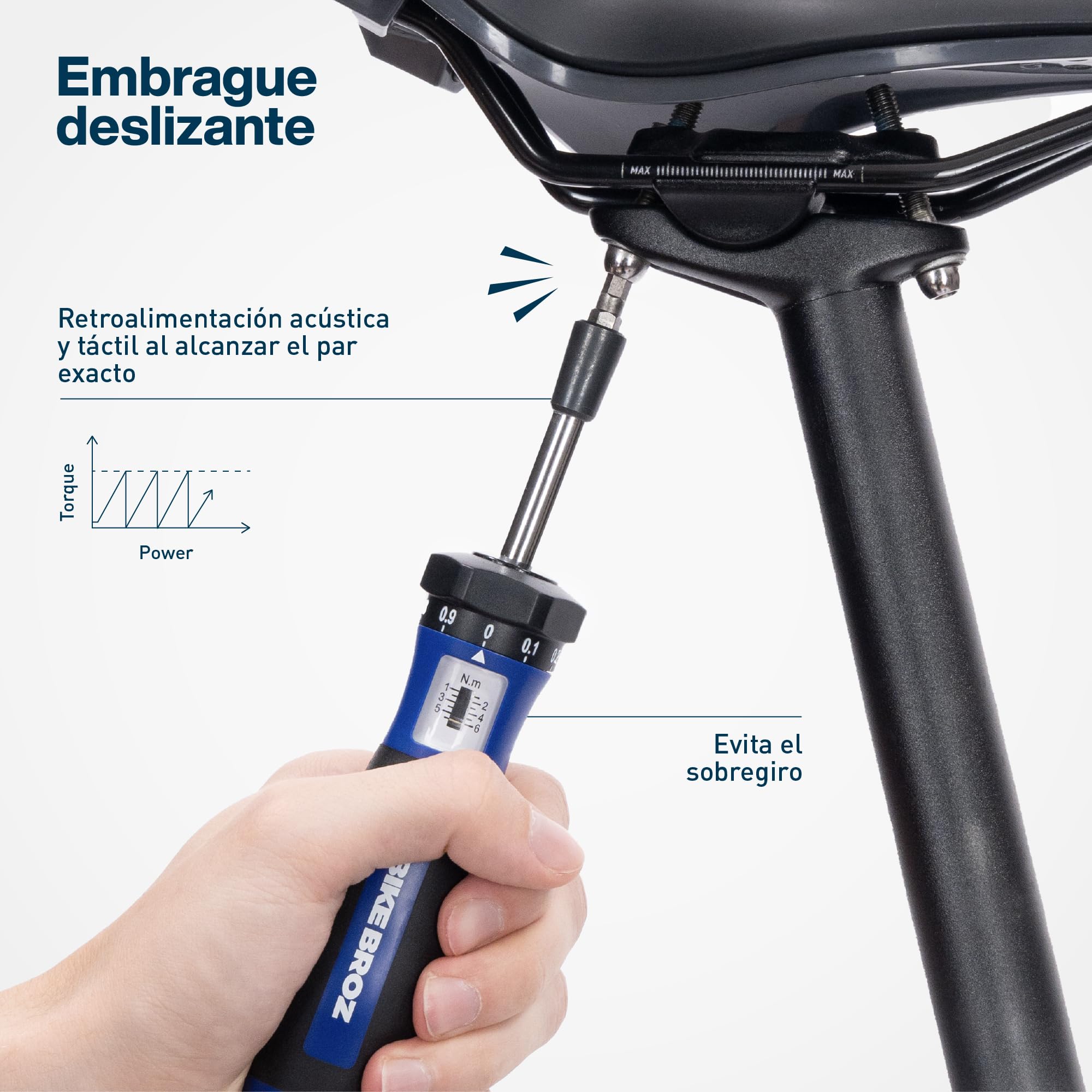 81664 - Llave dinamométrica para reparación de bicicletas (1/4 pulgadas, destornillador de par de torsión con soporte para puntas y traje derecho, 1-6 Nm, Spencer Screwtorque) | 70001