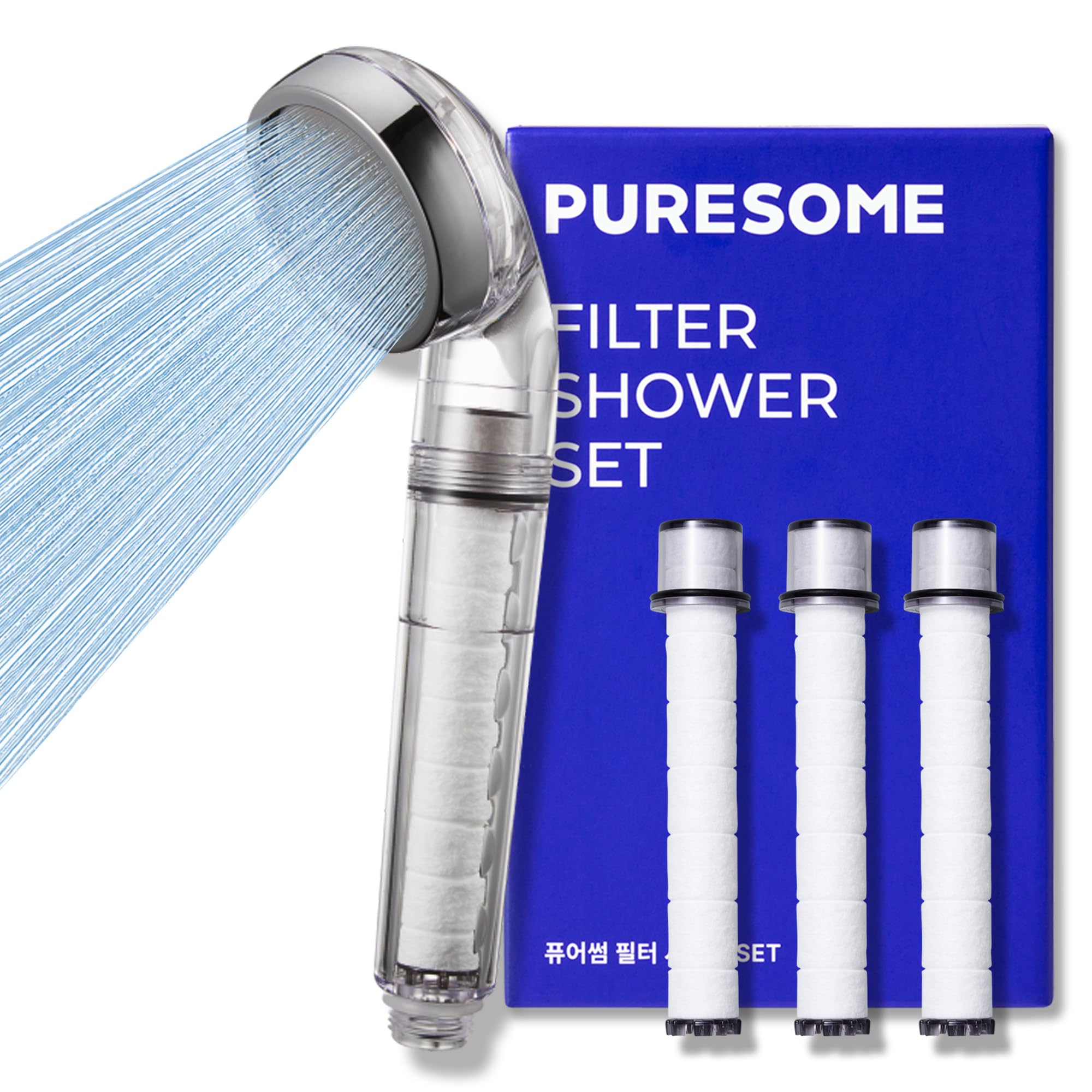 BODYLUV - Puresome Handheld Shower Head (Ver.1) 6 Mths Set, Strong Water Pressure, Saving water (Handheld Shower Head ONLY, 3 filter replacements included) (SET 1)