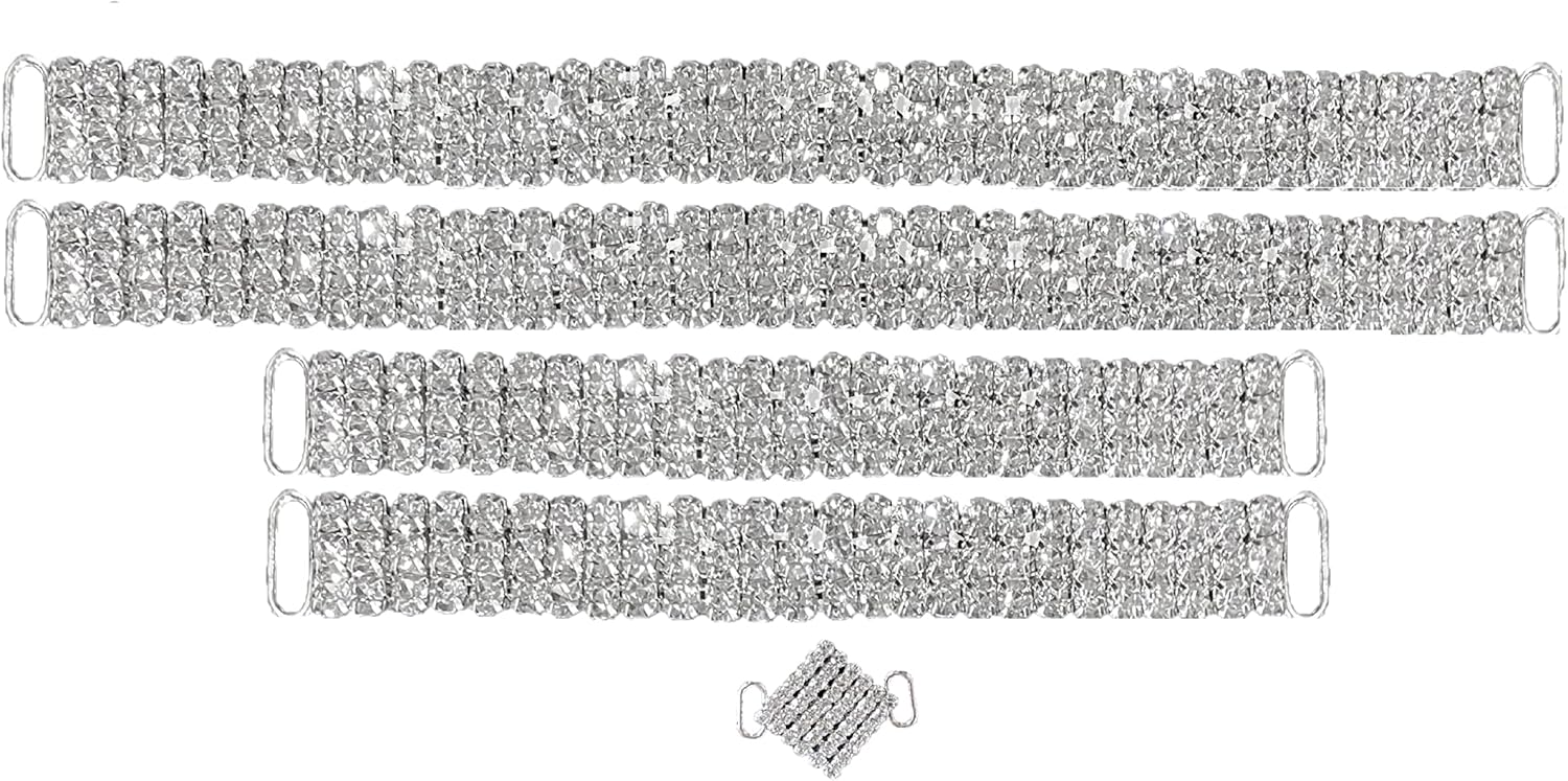 Bikini Connector Set of 5-3 Row NPC, WBFF, IFBB Bikini Connectors Silver