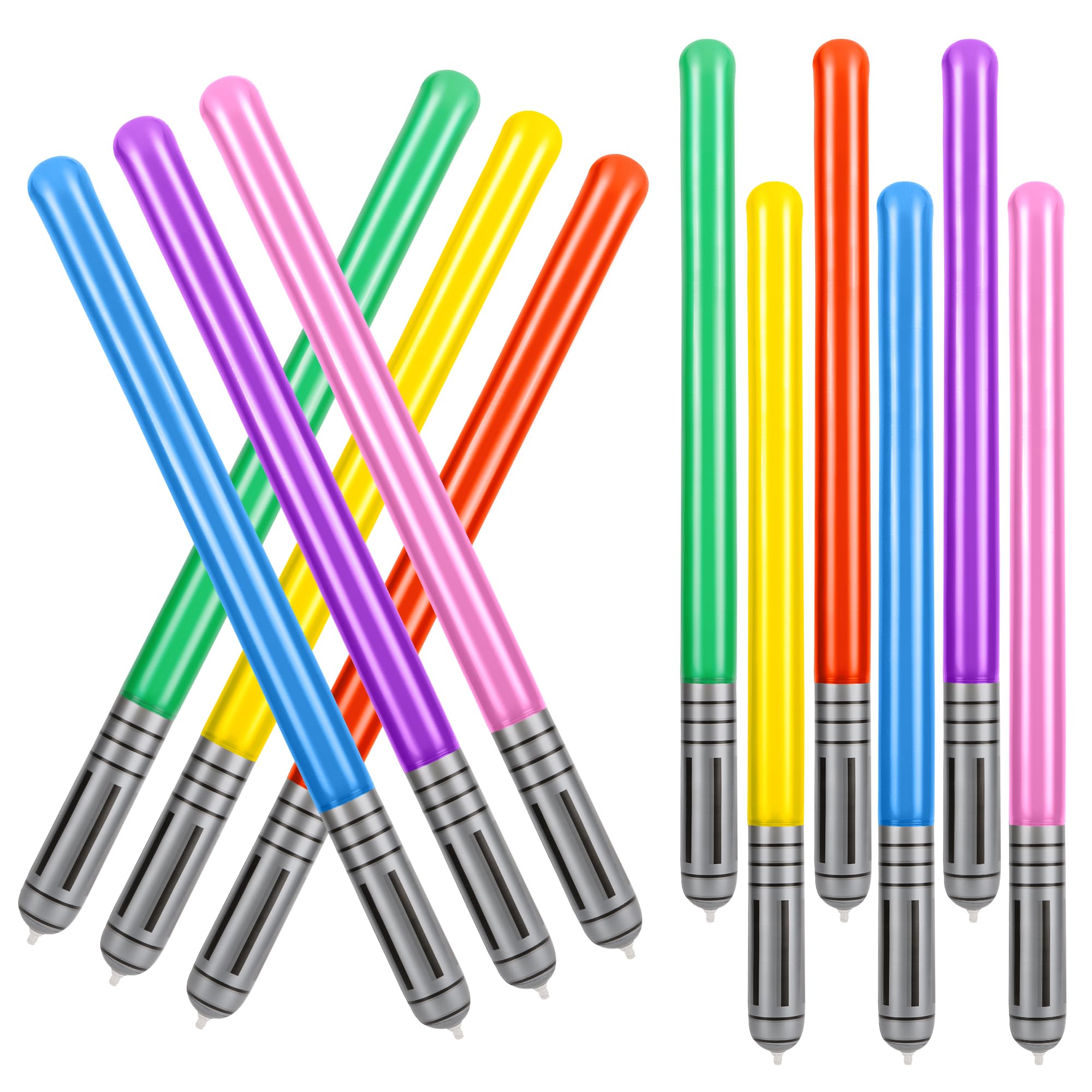 12 Pezzi Gonfiabile Star War Light Saber Sword Stick Balloons, Palloncino Spada Gonfiabile Giocattolo per i rifornimenti del Partito Bomboniere per Feste 6 Colore