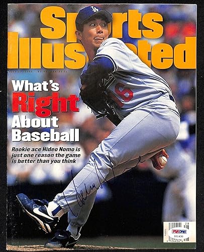 Miniatura 1 de Hideo Nomo Signed 1995 Sports Illustrated No Label Autographed Dodgers PSADNA - Autographed MLB Magazines