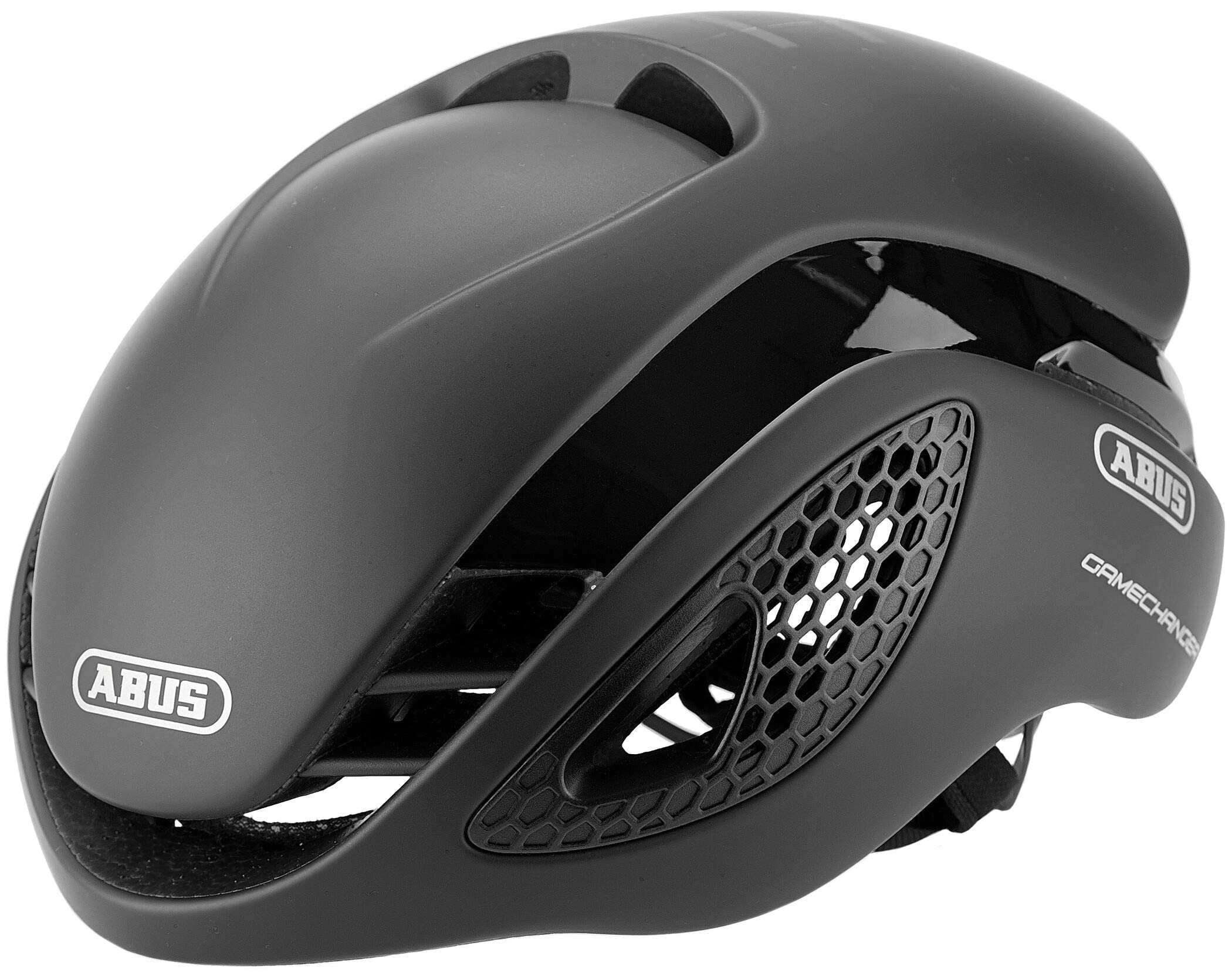 ABUS Kask Rowerowy GameChanger, Czarny Mat, Rozmiar L | Kask rowerowy z aerodynamicznymi paskami, systemem wentylacji, uchwytem na okulary, regulacją