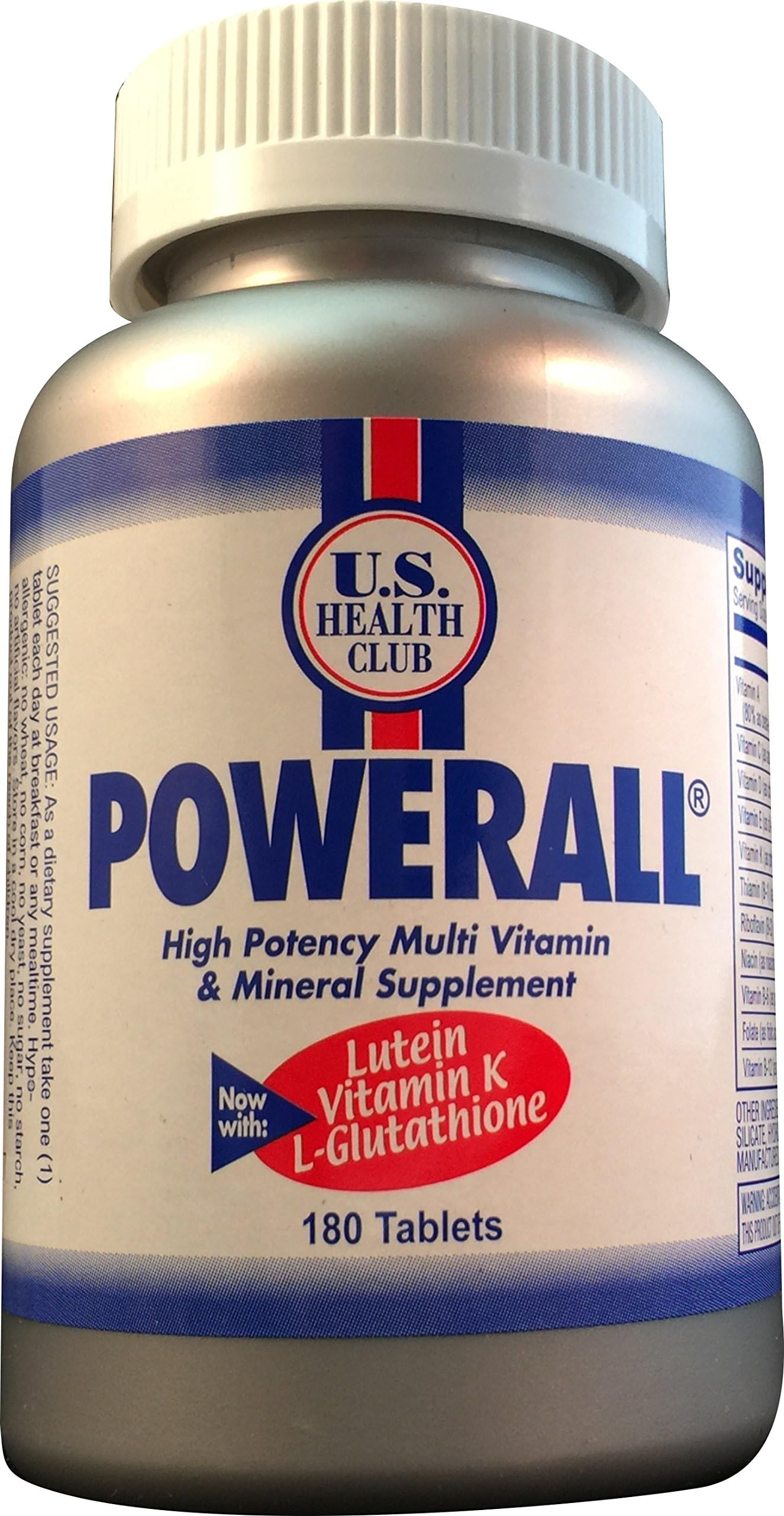 High Potency Daily MultiVitamin and Mineral Supplement by POWERALL - 180ct Tablets - High Performance, Immune Boosting, Multi Antioxidant and Mineral Formula