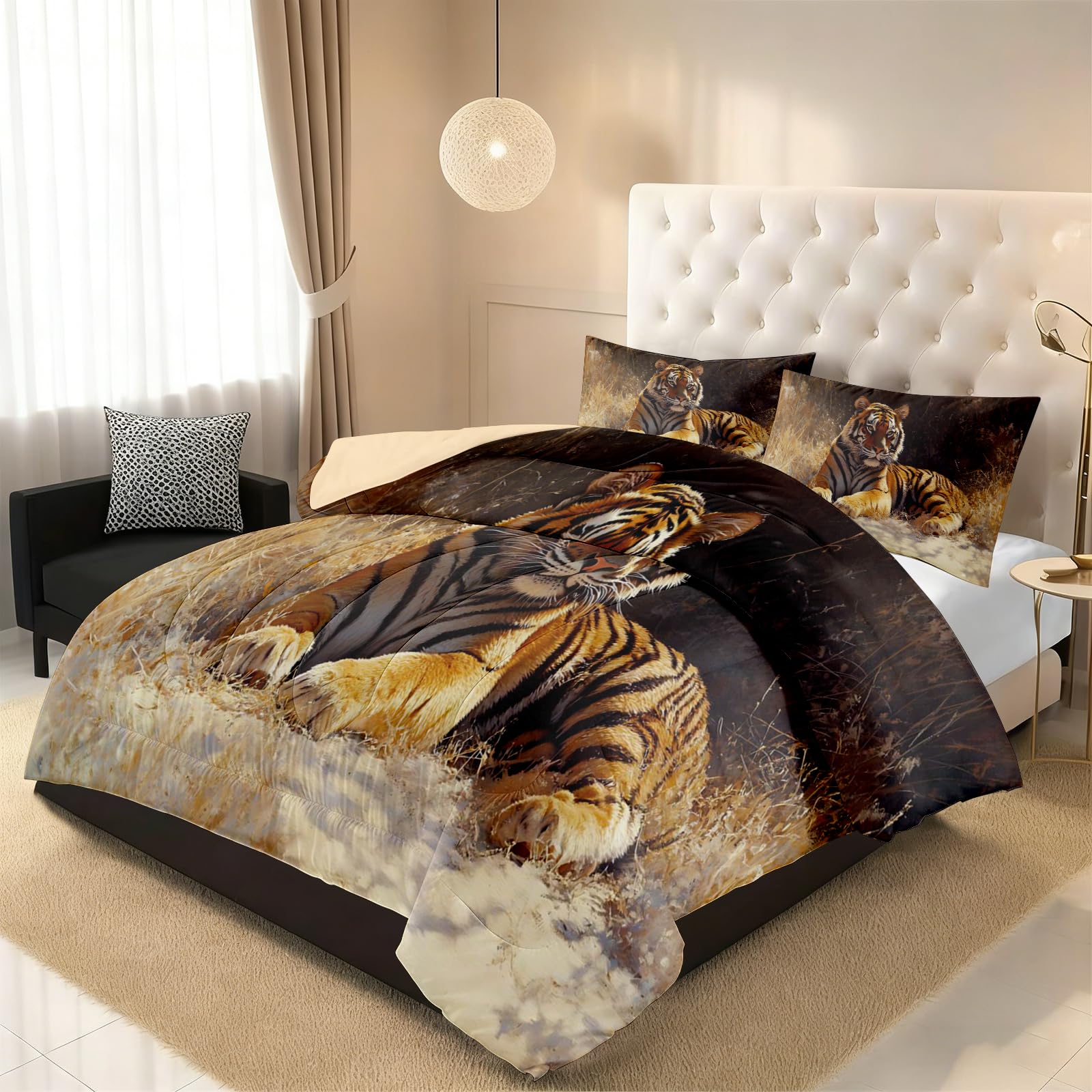 Generisch Tiger Wildtiere Bettdecke ohne Bezug 200x200 Sommerdecke Leicht