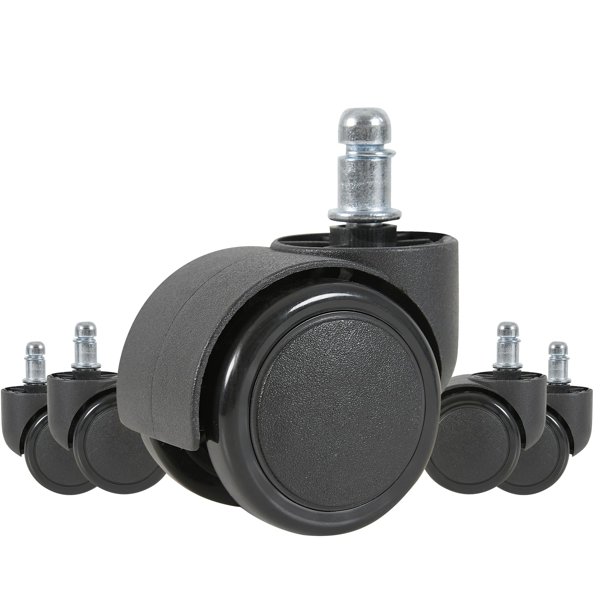 Symino 5er Set Bürostuhl Rollen 11x22mm, Superleise Schreibtischstuhl Rollen für Alle Böden (Den boden, Fliesen, Teppich) - Keine Kratzer, Keine Bodenschutzmatte Nötig, Stuhlrollen Ersatz bis 300 kg