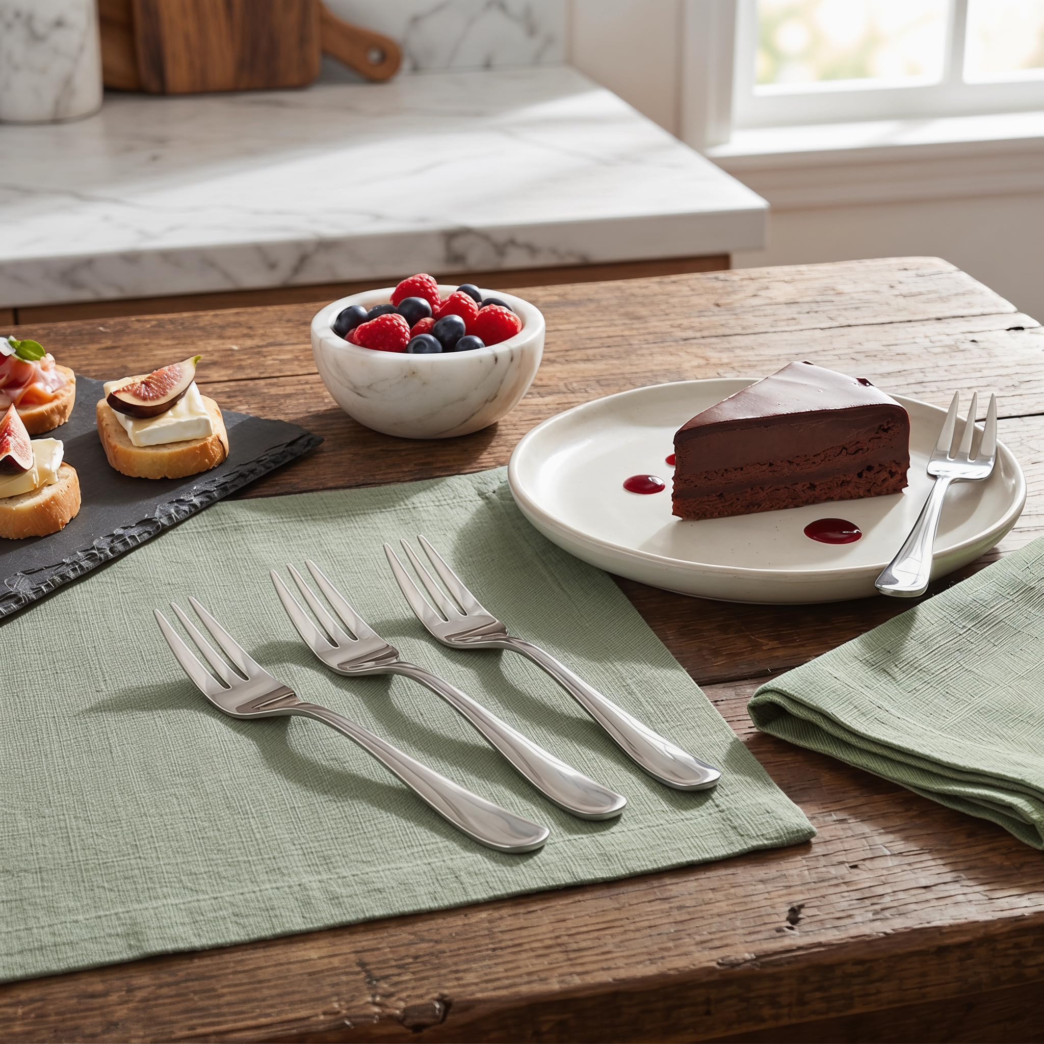 Dessert Forks Set of 4, 5.43" Stainless Steel Small Forks, Cake Pastry — Amazon image 8