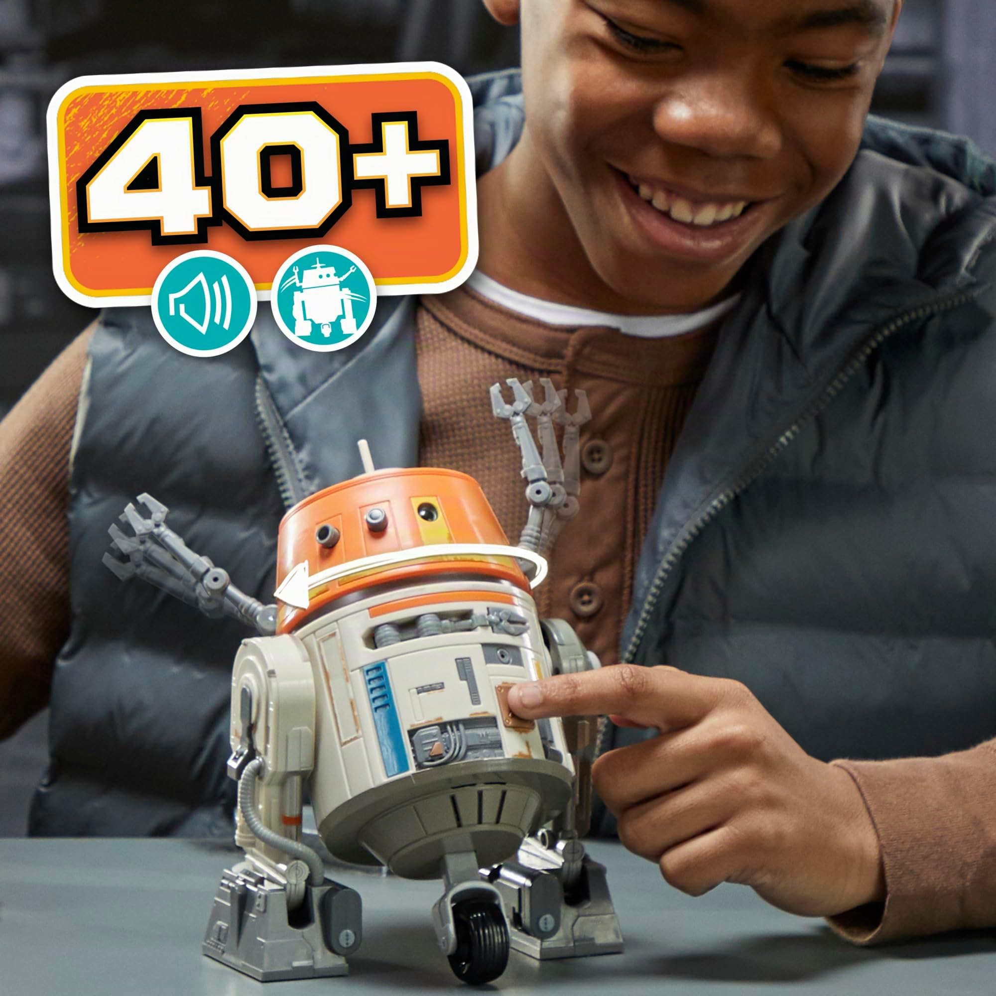 Star Wars Hasbro, Chatter Back Chopper, Giocattoli animatronici Bambini e Bambine, più di 40 Combinazioni di Suoni e movimenti