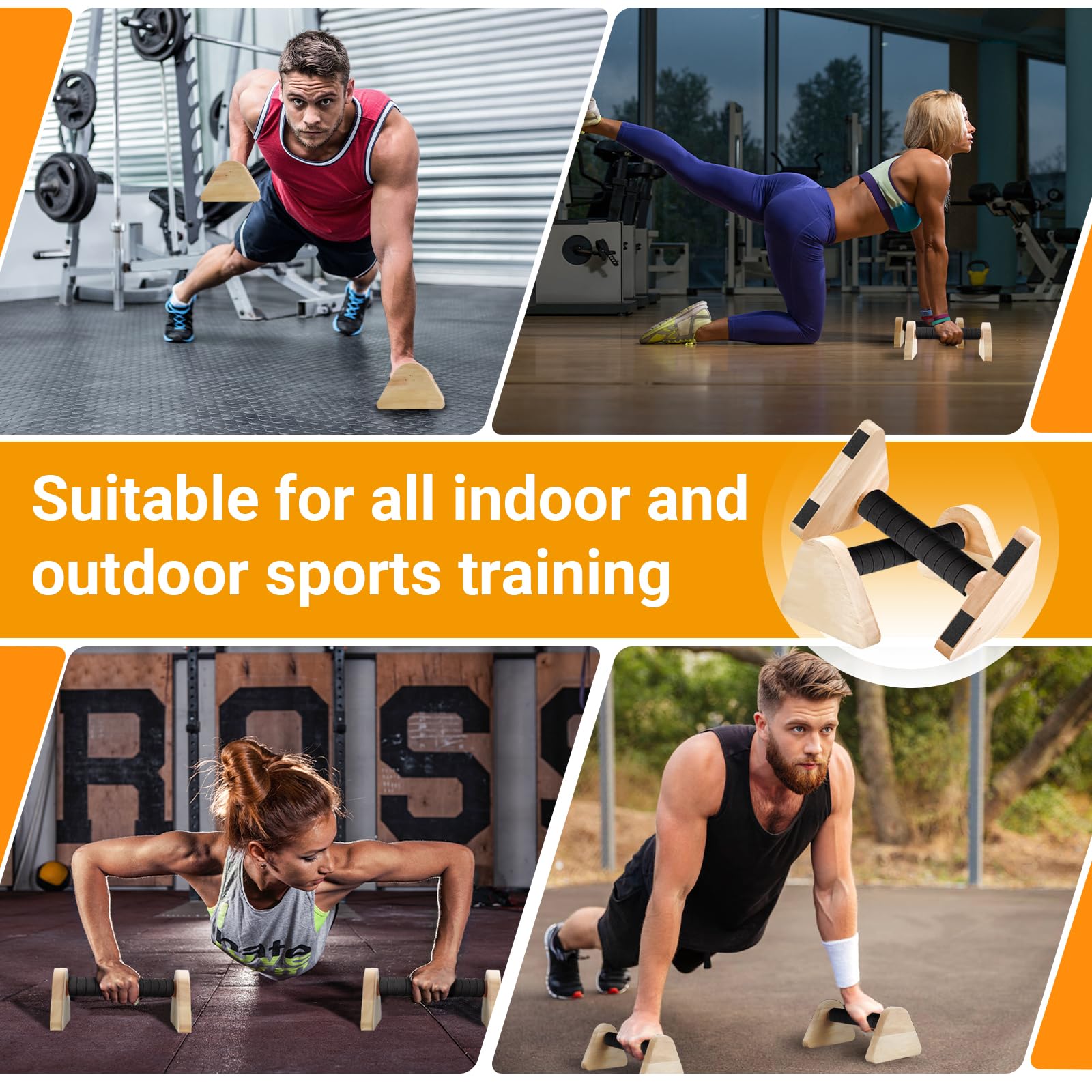 Parallele Calisthenics, Push Up Board, 20cm Calisthenics Attrezzature, Parallele Ginnastica Artistica per Casa Yoga, con Maniglie Antiscivolo, Carico Fino 200kg
