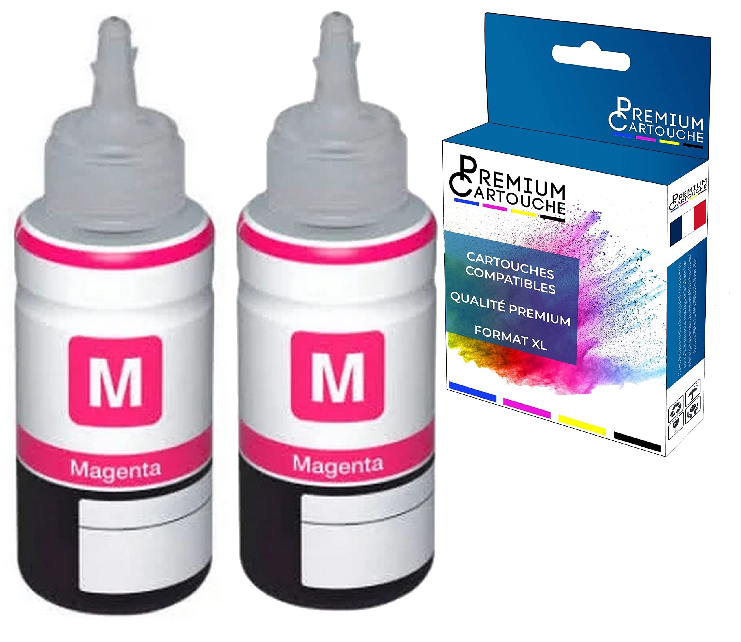 PREMIUM CARTOUCHE 2 BOUTEILLES D'ENCRE COMPATIBLE EPSON EcoTank ET-15000 ET-2700 ET-2750 ET-2751 | POUR IMPRIMES | HAUTE