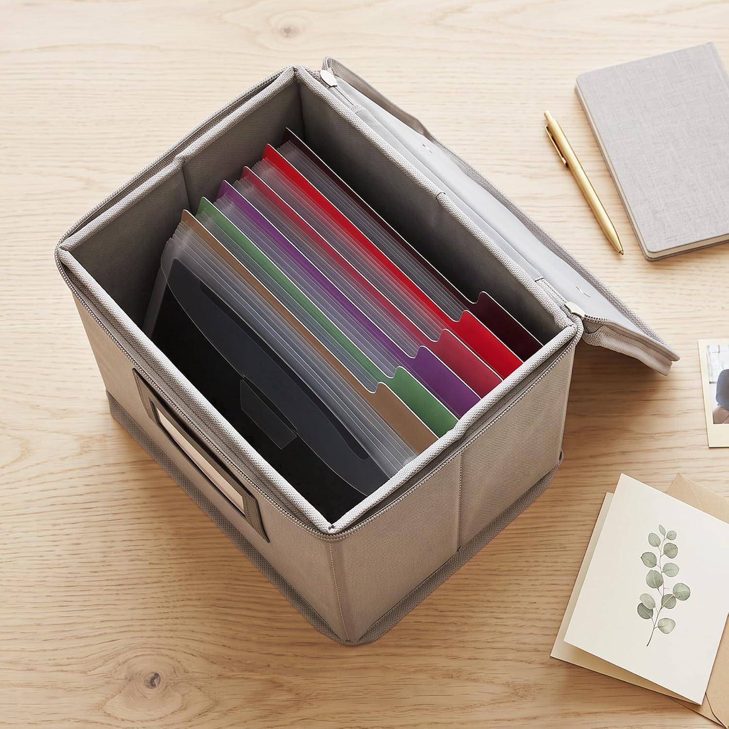 UNIMEIX 48 Pcs Magnetic Sheets for Die Storage Stamp and Die Storage Pockets Die Cut Storage for Card Making (48Sheets+48Bags+Box)