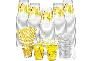 Umigy 100 Pack Plastic Disposable Lemonade Cups