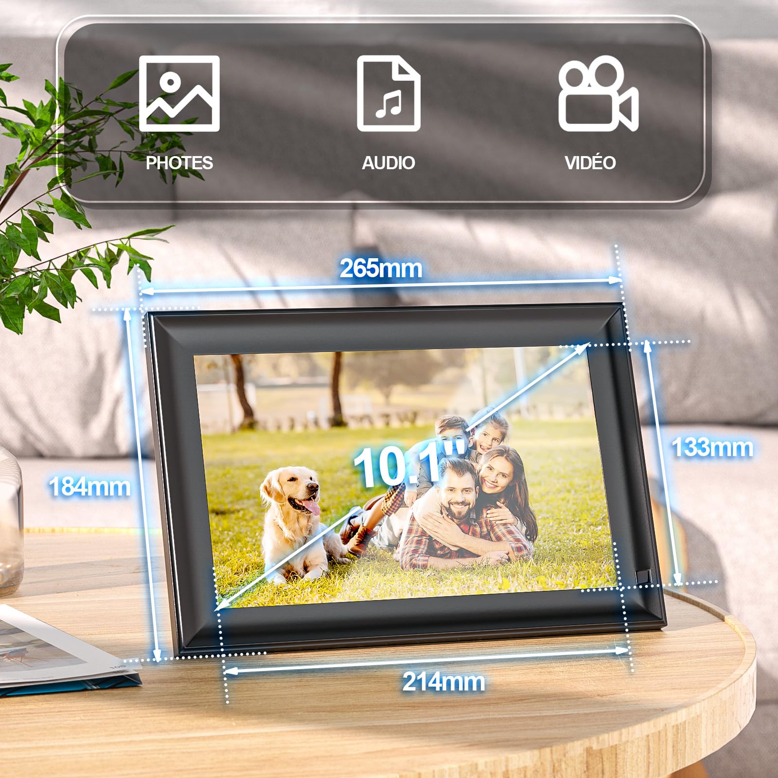 Cadre Photo Numérique 13 Pouces écran IPS – Rotation Automatique, Mémoire 32 Go, Calendrier, Réveil - 8