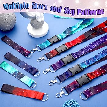 Amazon | 10ピース 鍵用ランヤード 宇宙 銀河 ストラップ 星空
