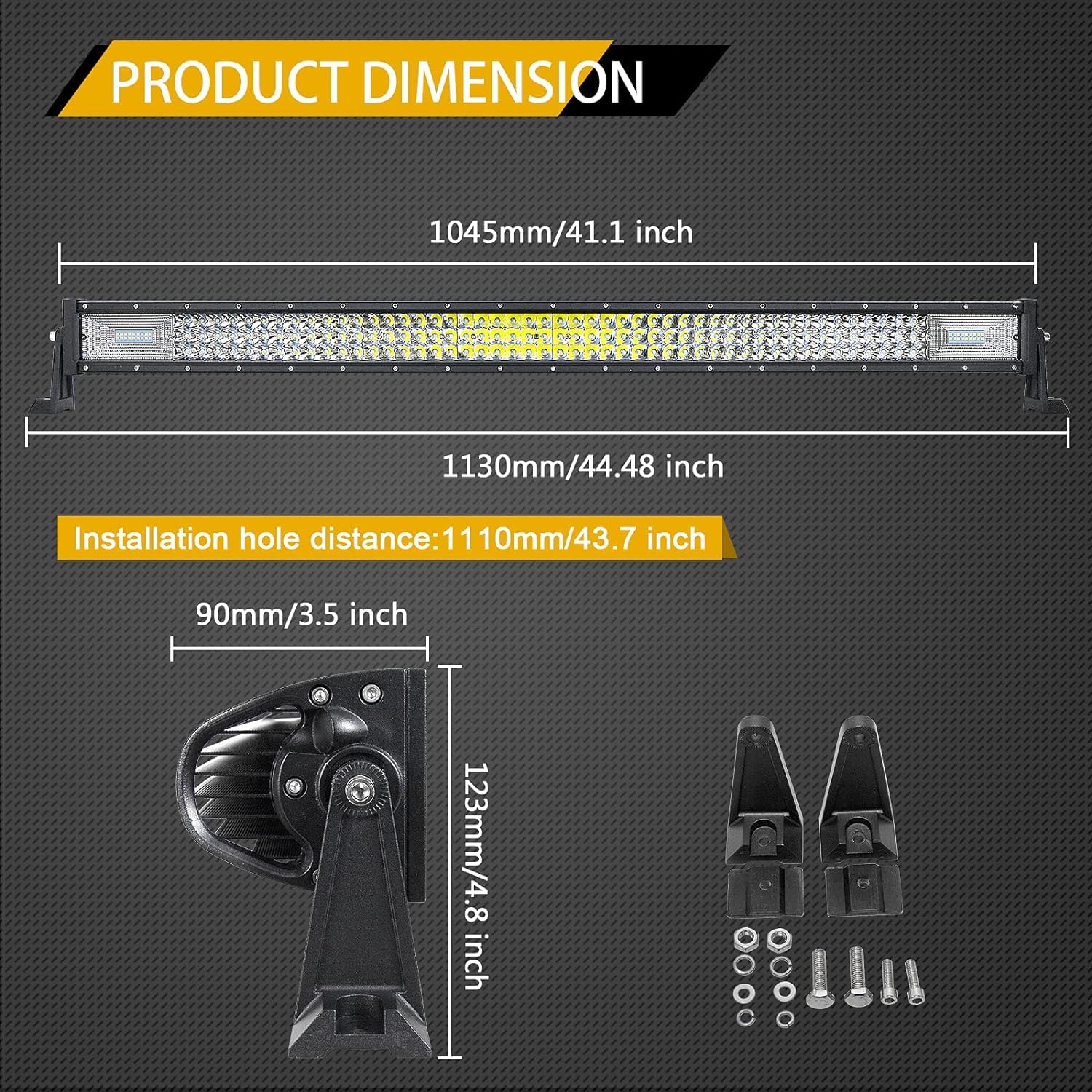 Willpower Barre LED 42 Pouces 540W Combinaison Spot et Flood Rampe LED pour 4x4 Voiture Camion Tracteur SUV ATV