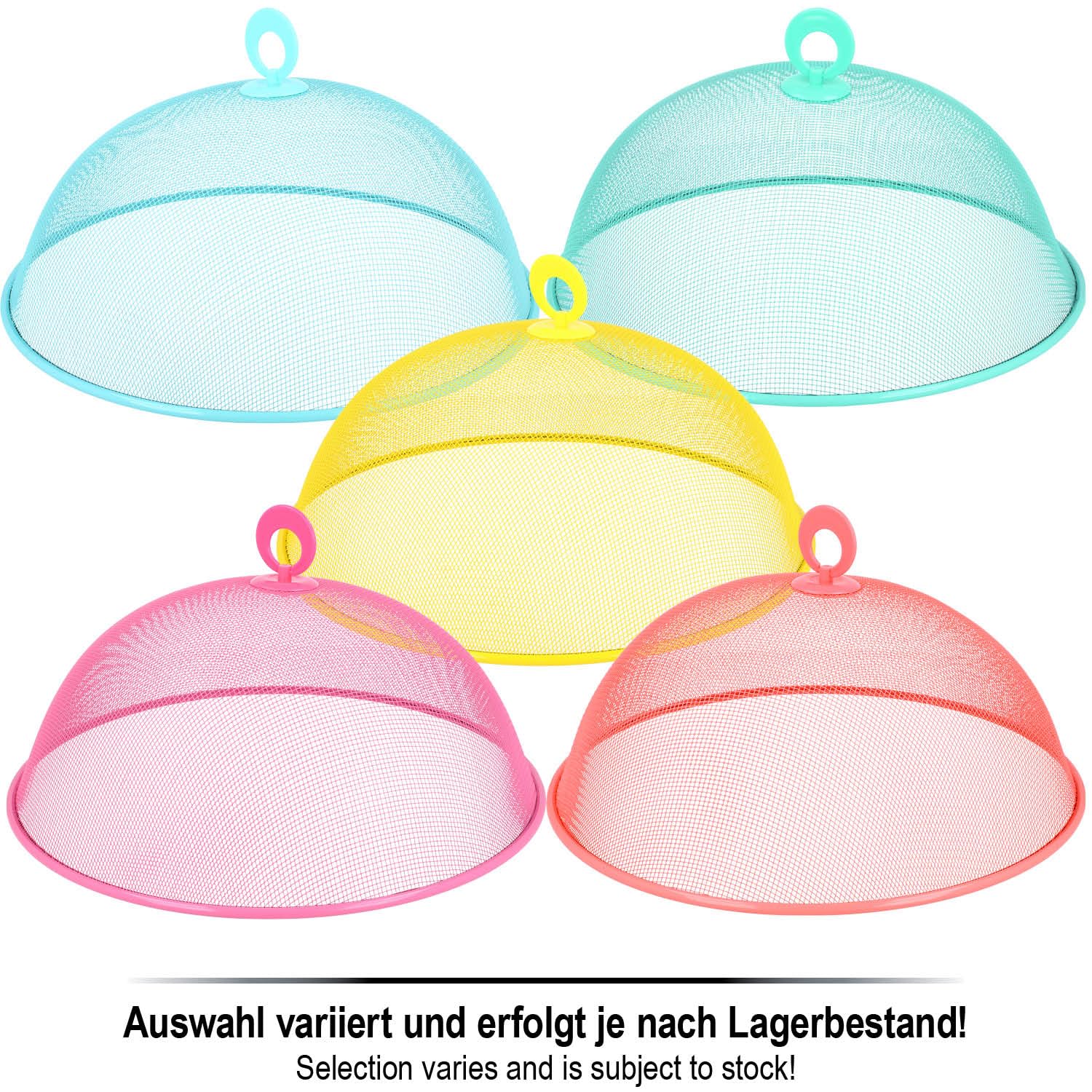 com-four® 3 Copri Alimenti Ø 35 cm – Cupola in Metallo – Protezione Colorata per Cucina, terrazza e Giardino [Selezione variabile]