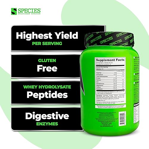 Vista 18 de Species Nutrition Isolyze - Proteína de suero en polvo, 100% proteína aislada de suero de leche, proteína de suero para construcción muscular, 0.71