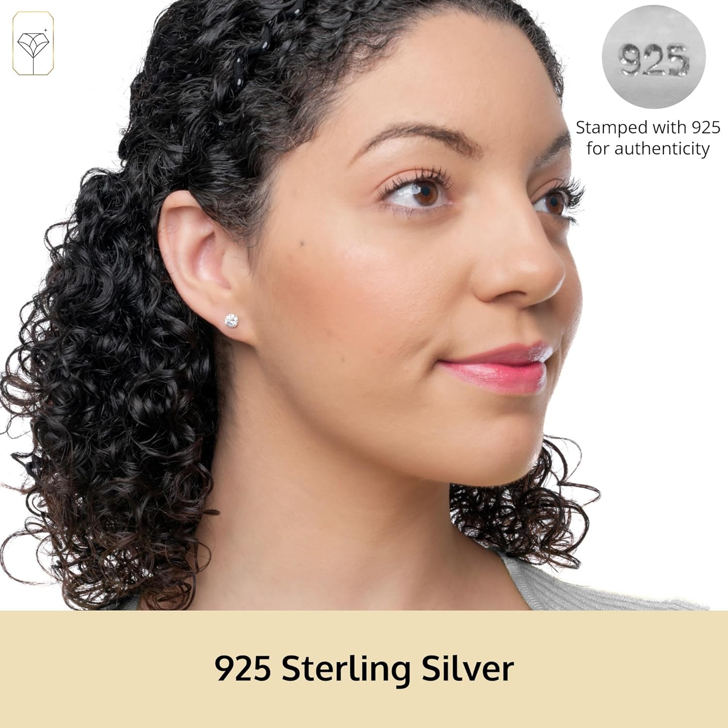 MAX + STONE Plated Sterling Silver Cubic Zirconia Stud Earrings (Round & Princess) - Image 2