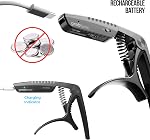 Grabtune Acoustic Guitar Capo-Tuner | 2 In 1 Equipment | Precise and Accurate Tuning System | Full Color LED Edge Lighting Display | USB Rechargeable Battery | Chrome Plating (Black)