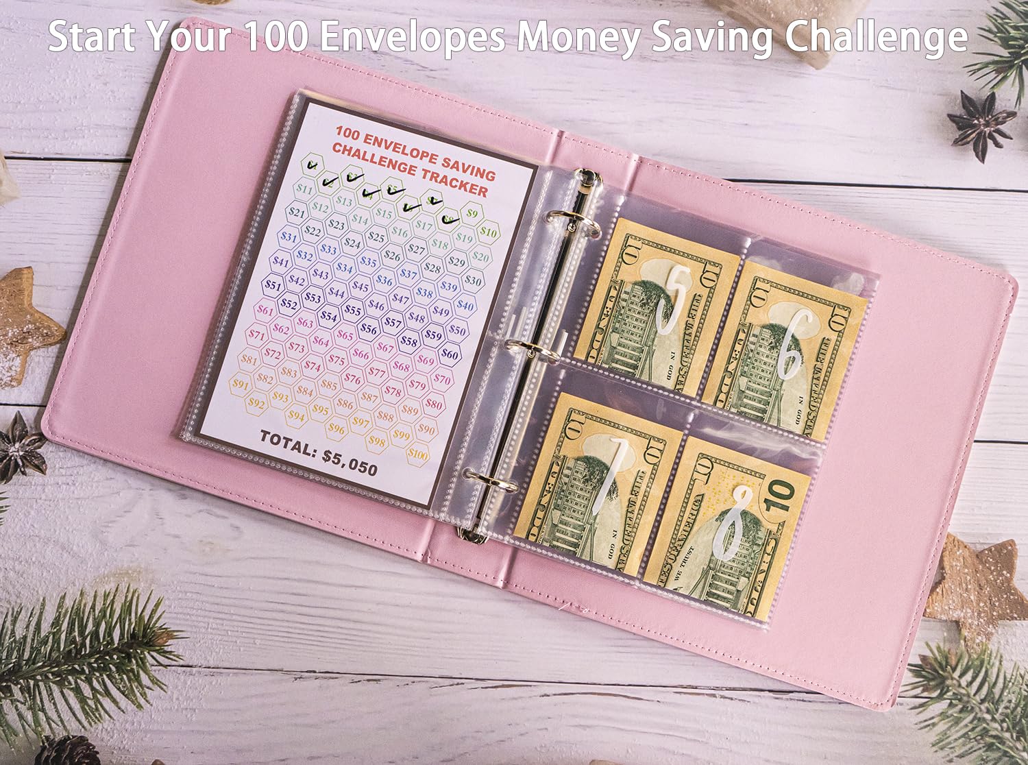 savingチャレンジシート&無地バインダーポケットリフィル　マカロン　貯金封筒 Amazon.co.jp: 25枚 4ポケット 封筒100枚 マネーセービングチャレンジ