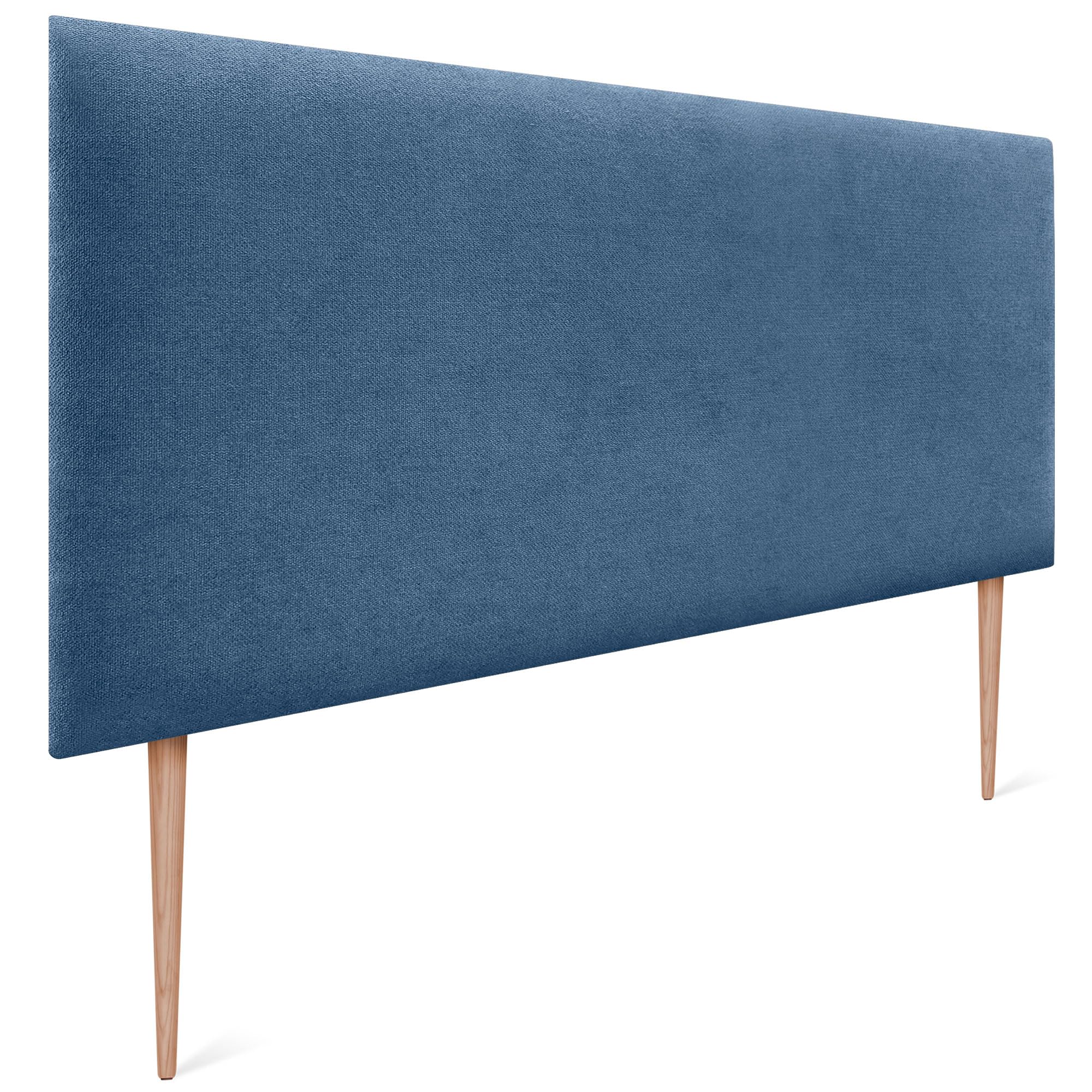 DHOME Testiera Imbottita Liscia in Tessuto Aqualine con Gambe Altezza 70 CM Spessore 4 cm e 8 cm per Parete Acustica Fonoassorbenti Testata Letto Camera (Azul, 160cm, Spessore 8cm)