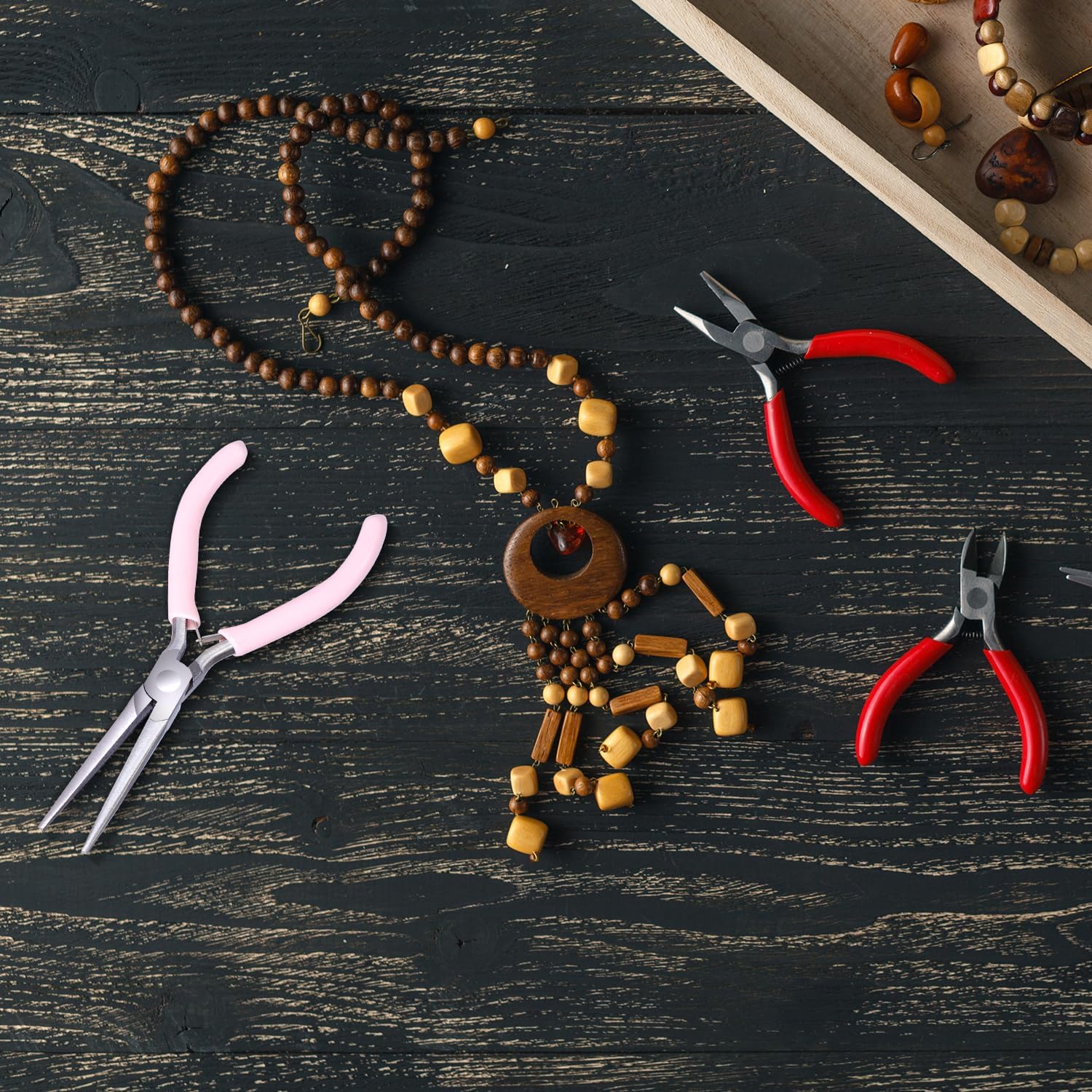 4.5 Inch Needle Nose Pliers - Small Jewelry Pliers with Comfort Grip Handles for Wire Wrapping Crafts & Jewelry Making