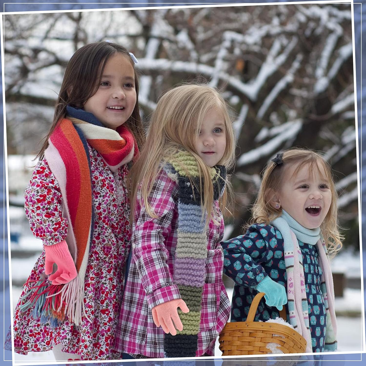 Neer 24 Pairs Kid's Gloves Winter Warm Stretchy Knitted Gloves Bulk Winter Finger Mittens for Boys Girls 7-12 Years - Image 8